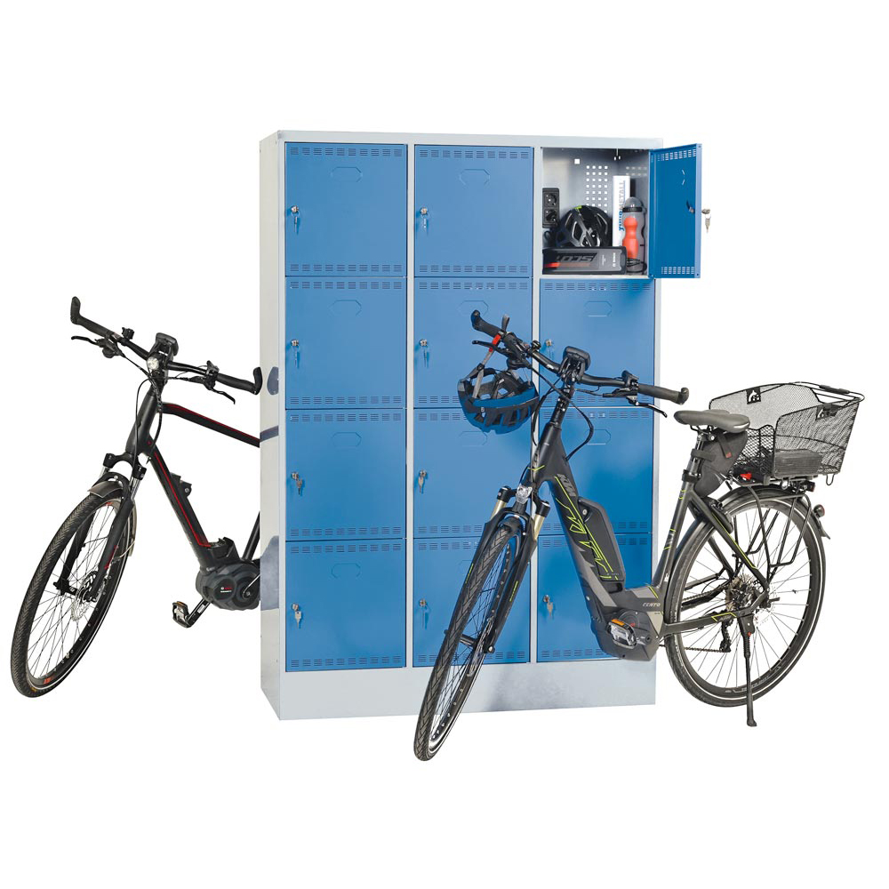 Akku-Ladeschrank, Fächerschrank, Breite 120,5 cm, Höhe 179,5 cm, Tiefe 58,2 cm, 12 Fächer