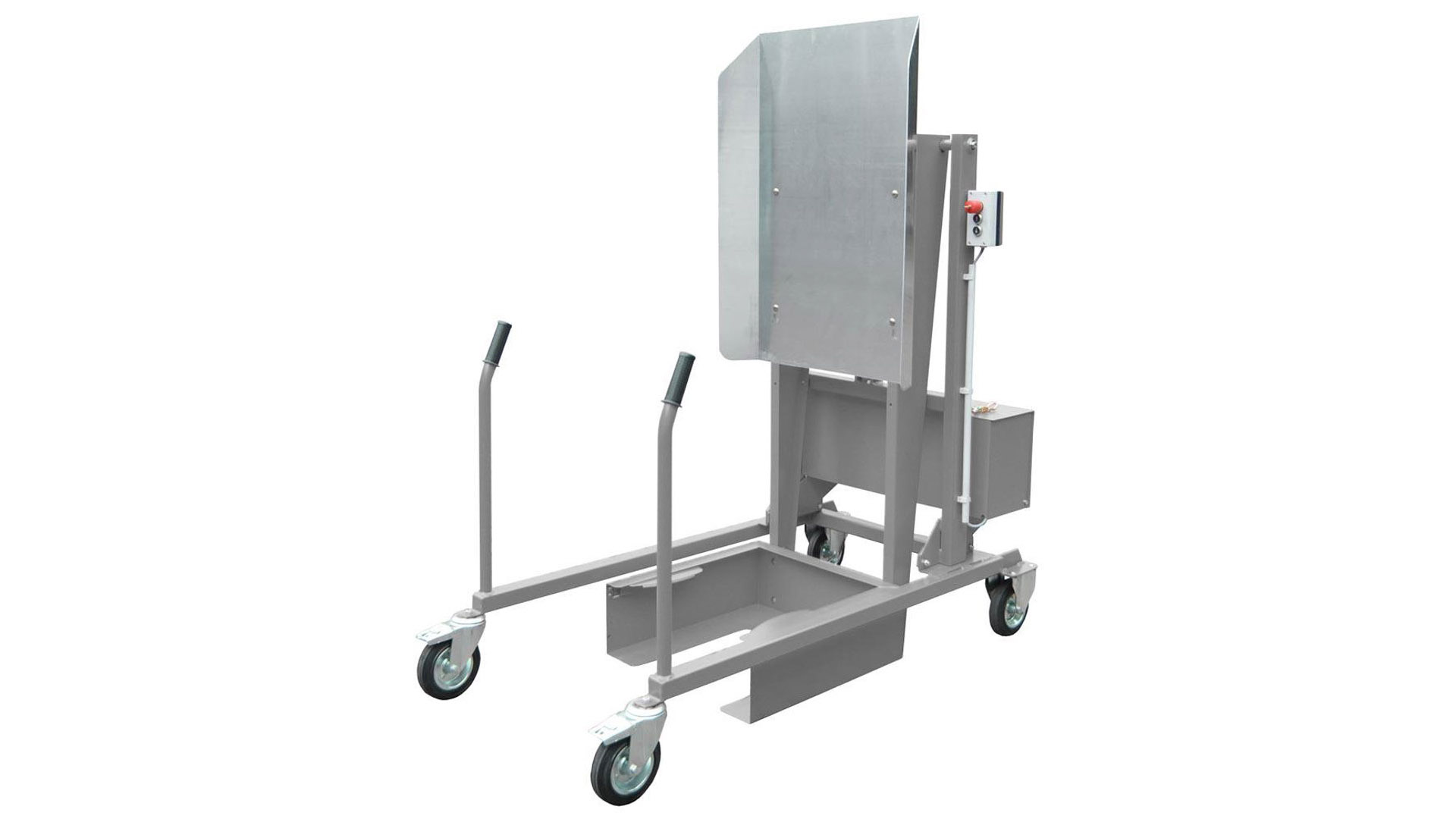 Mülltonnen-Kippstation - Tragkraft 110 kg - elektrisch 12 Volt - mausgrau