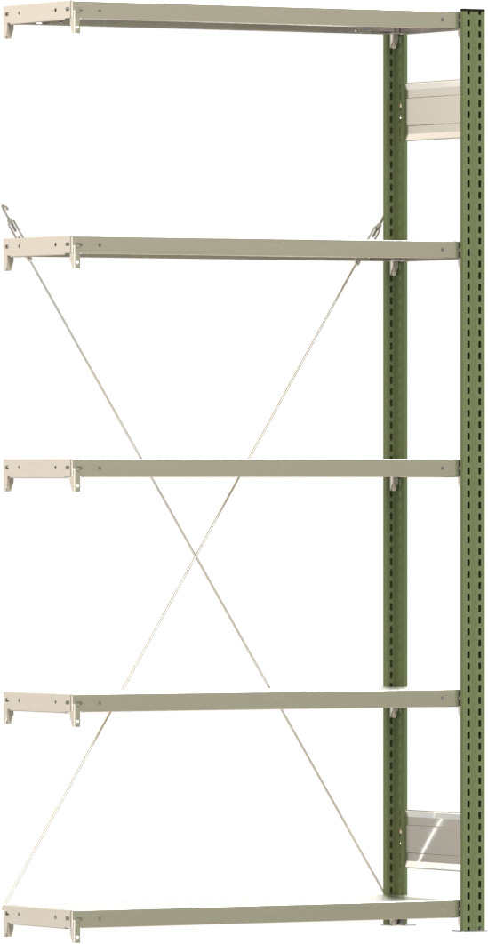 Fachbodenregal BERT - Breite: 100,5 cm - Tiefe: 30 cm - Höhe: 200 cm - 5 Böden - Anbauregal