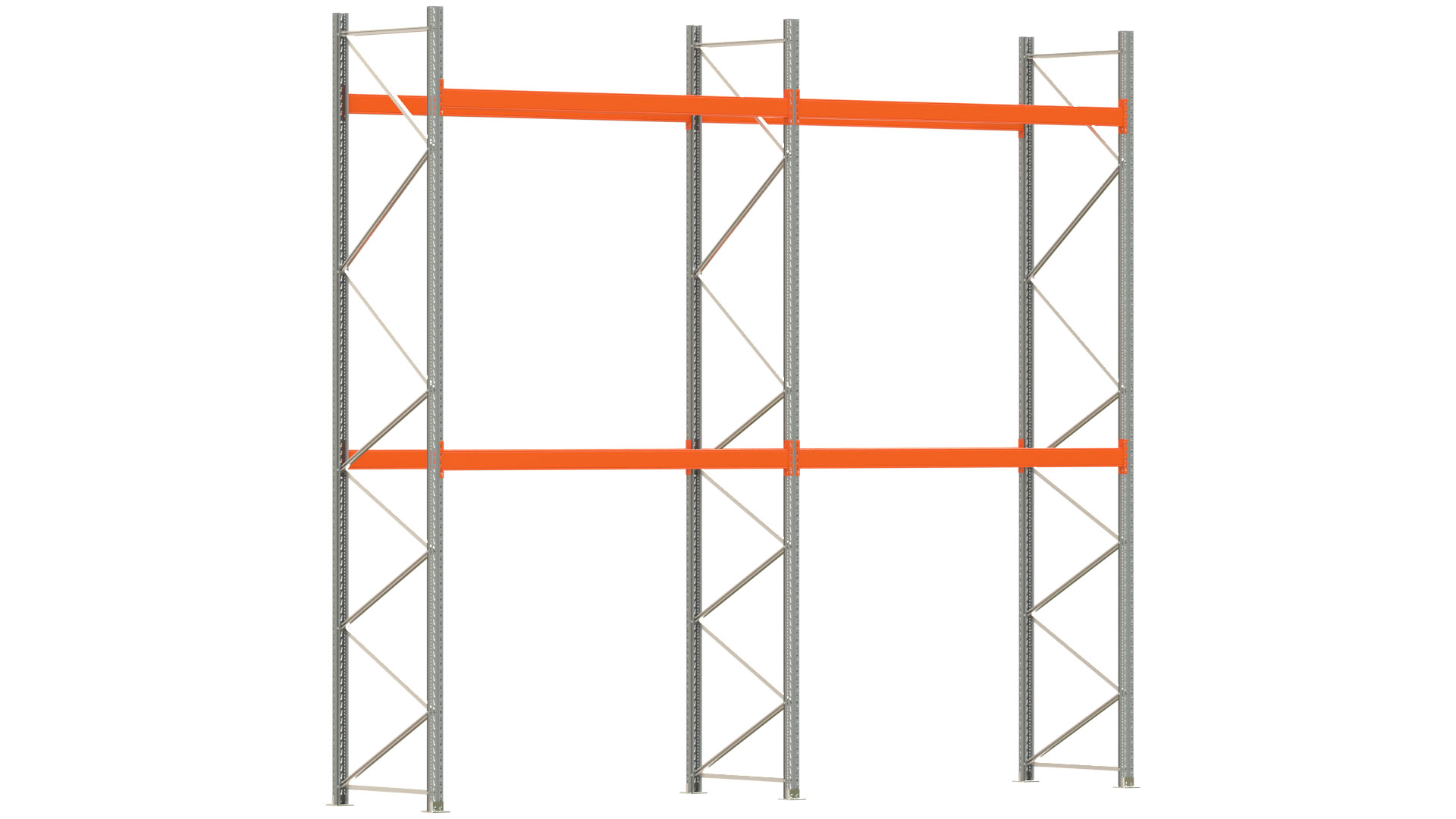 Palettenregal ARTUS - Breite 565,5 cm - Höhe 500 cm - Tiefe 110 cm - Fachlast 3000 kg - 18 Palettenstellplätze