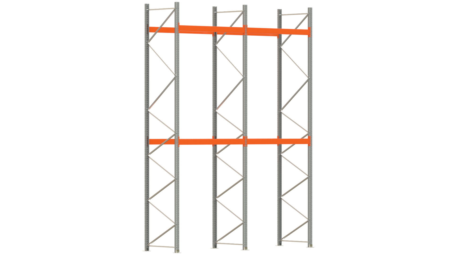 Palettenregal ARTUS - Breite 405,5 cm - Höhe 550 cm - Tiefe 110 cm - Fachlast 3000 kg - 12 Palettenstellplätze
