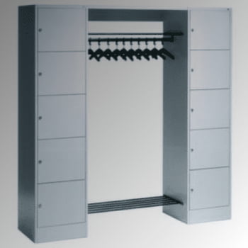 Garderobe, Garderobenanlage, Breite 187 cm, Höhe 195 cm, Tiefe 48 cm, 10 Fächer