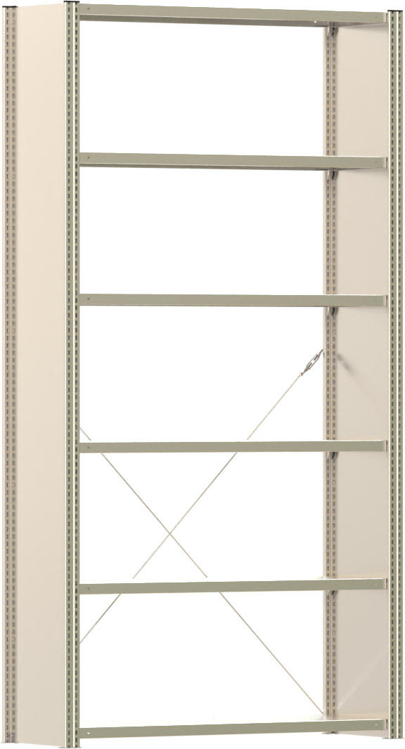 Fachbodenregal BERT - Breite: 128,5 cm - Tiefe: 40 cm - Höhe: 250 cm - 6 Böden - Grundregal