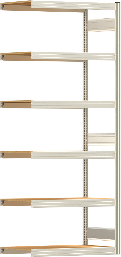 Fachbodenregal BERT - Breite: 100,5 cm - Tiefe: 60 cm - Höhe: 250 cm - 6 Böden - Anbauregal