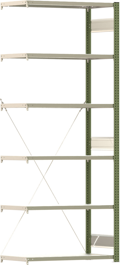 Fachbodenregal BERT - Breite: 100,5 cm - Tiefe: 50 cm - Höhe: 250 cm - 6 Böden - Anbauregal