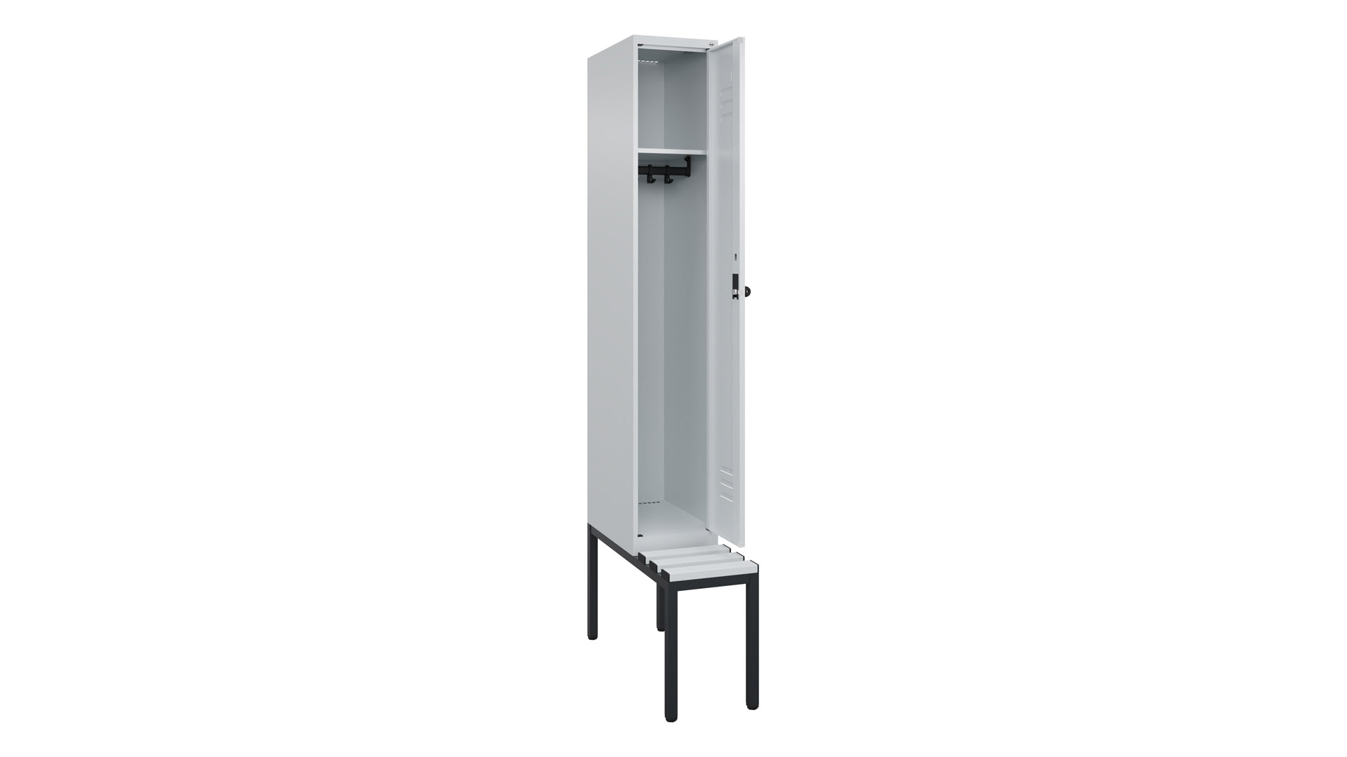 Spind - Garderobenschrank, Breite 30 cm, Höhe 212 cm, Tiefe 50 cm, 1 Abteile