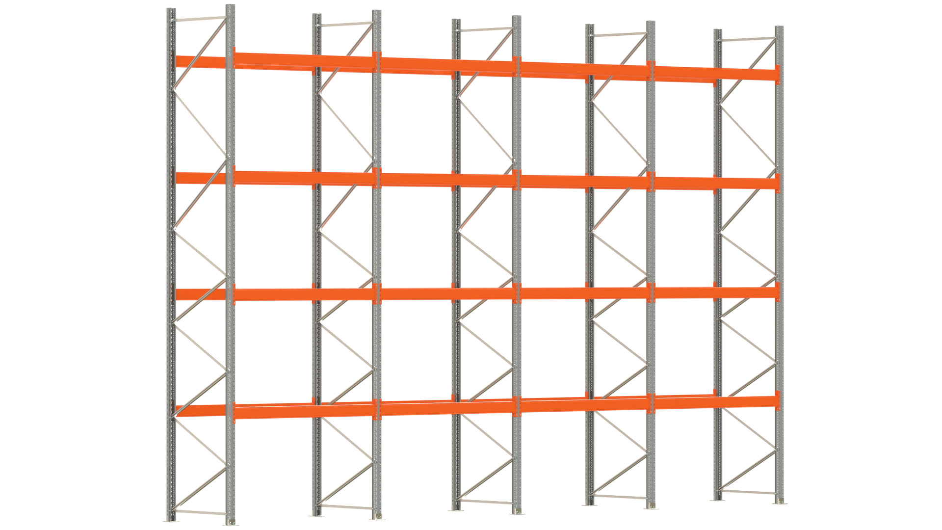 Palettenregal ARTUS - Breite 802,5 cm - Höhe 550 cm - Tiefe 110 cm - Fachlast 3000 kg - 40 Palettenstellplätze