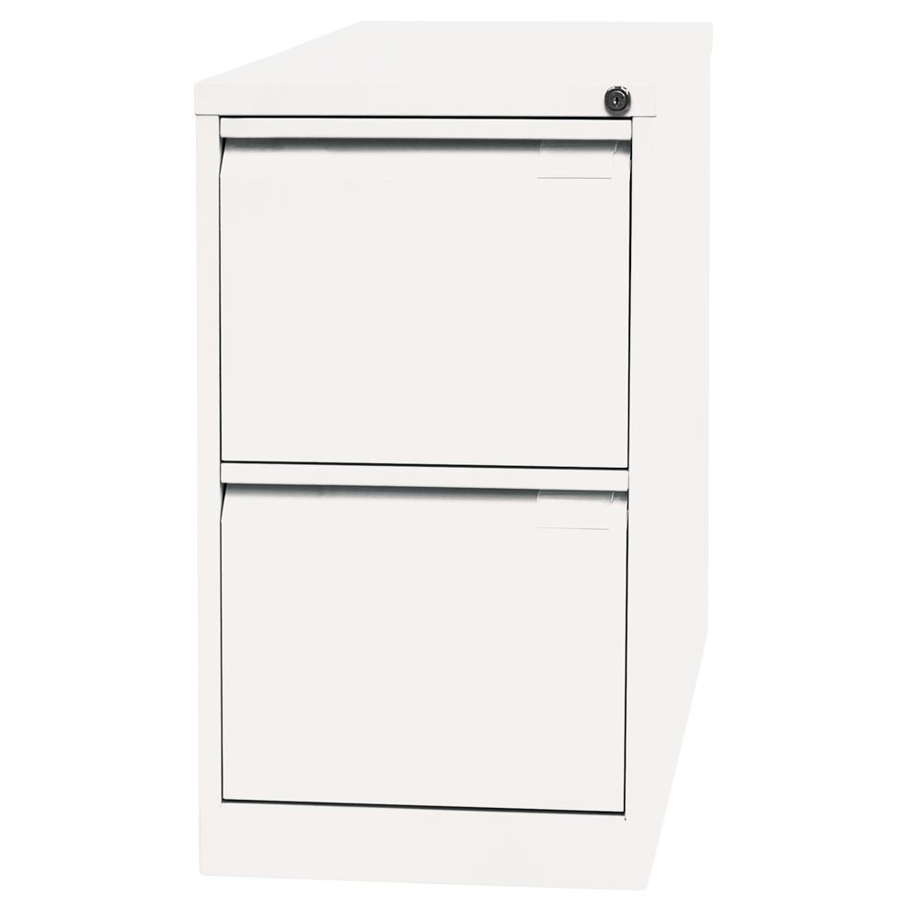 Hängeregisterschrank, BxTxH 413x622x711 mm, einbahnig, 2 Schubladen, Griffleiste, verkehrsweiß