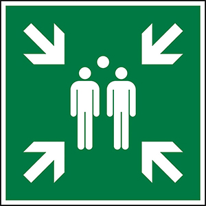 Rettungszeichen, Rettungsschild, Sammelstelle