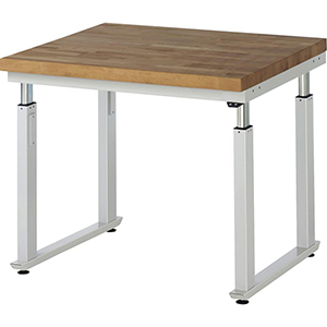 Elektrisch höhenverstellbarer Arbeitstisch, Breite 100 cm, Tiefe 90 cm, Höhe 114 cm,  Schublade(n), Platte: Buche-Riegel