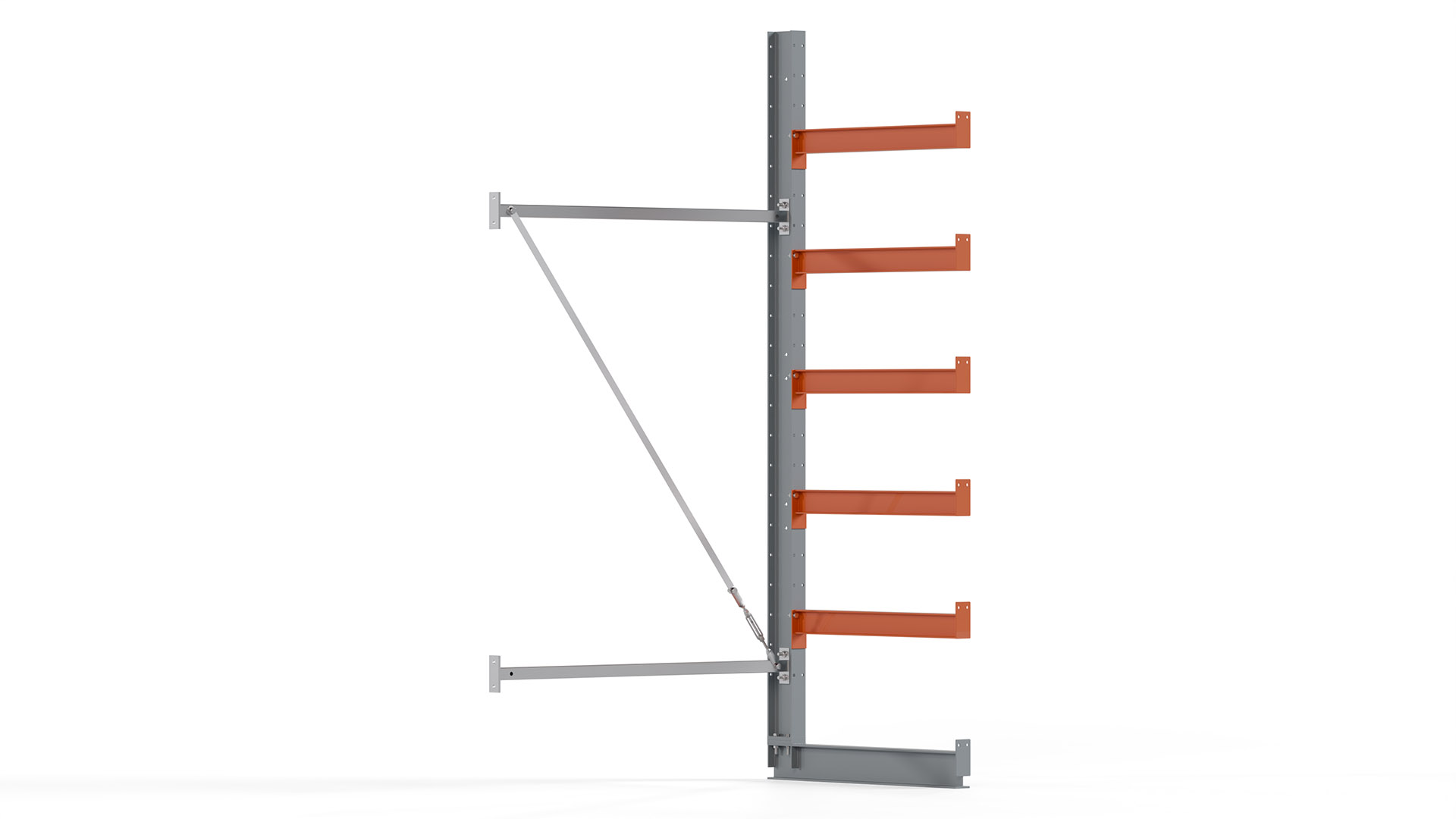 Kragarmregal KARL basic - Anbaufeld - Breite: 100 cm - Höhe: 250 cm - Tiefe: 92 cm - Traglast je Arm: 550 kg - einseitig