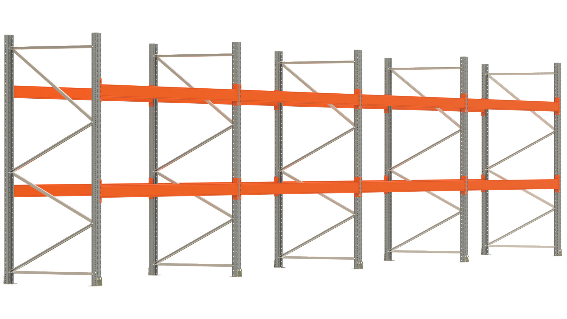 Palettenregal ARTUS - Breite 1122,5 cm - Höhe 250 cm - Tiefe 110 cm - Fachlast 3000 kg - 36 Palettenstellplätze