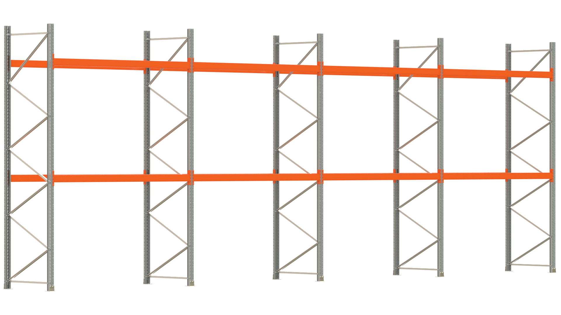 Palettenregal ARTUS - Breite 1122,5 cm - Höhe 400 cm - Tiefe 110 cm - Fachlast 2000 kg - 36 Palettenstellplätze