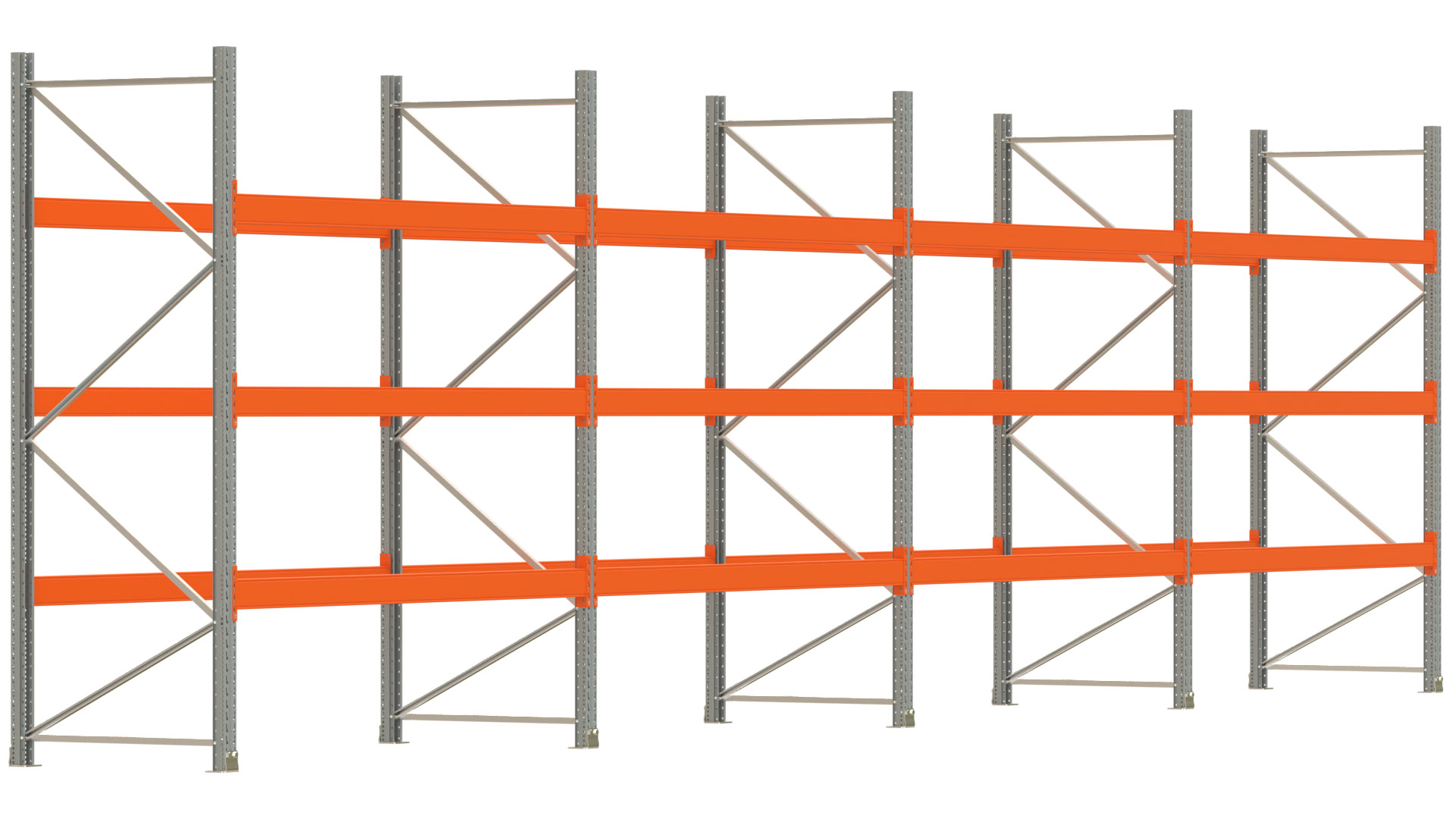 Palettenregal ARTUS - Breite 1122,5 cm - Höhe 300 cm - Tiefe 110 cm - Fachlast 3000 kg - 48 Palettenstellplätze