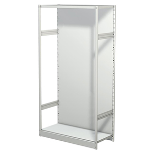 Aktenregal, Büroregal - Steckregal mit Rückwand, ohne Böden, Grundfeld, BxTxH 960x400x1900 mm, lichtgrau