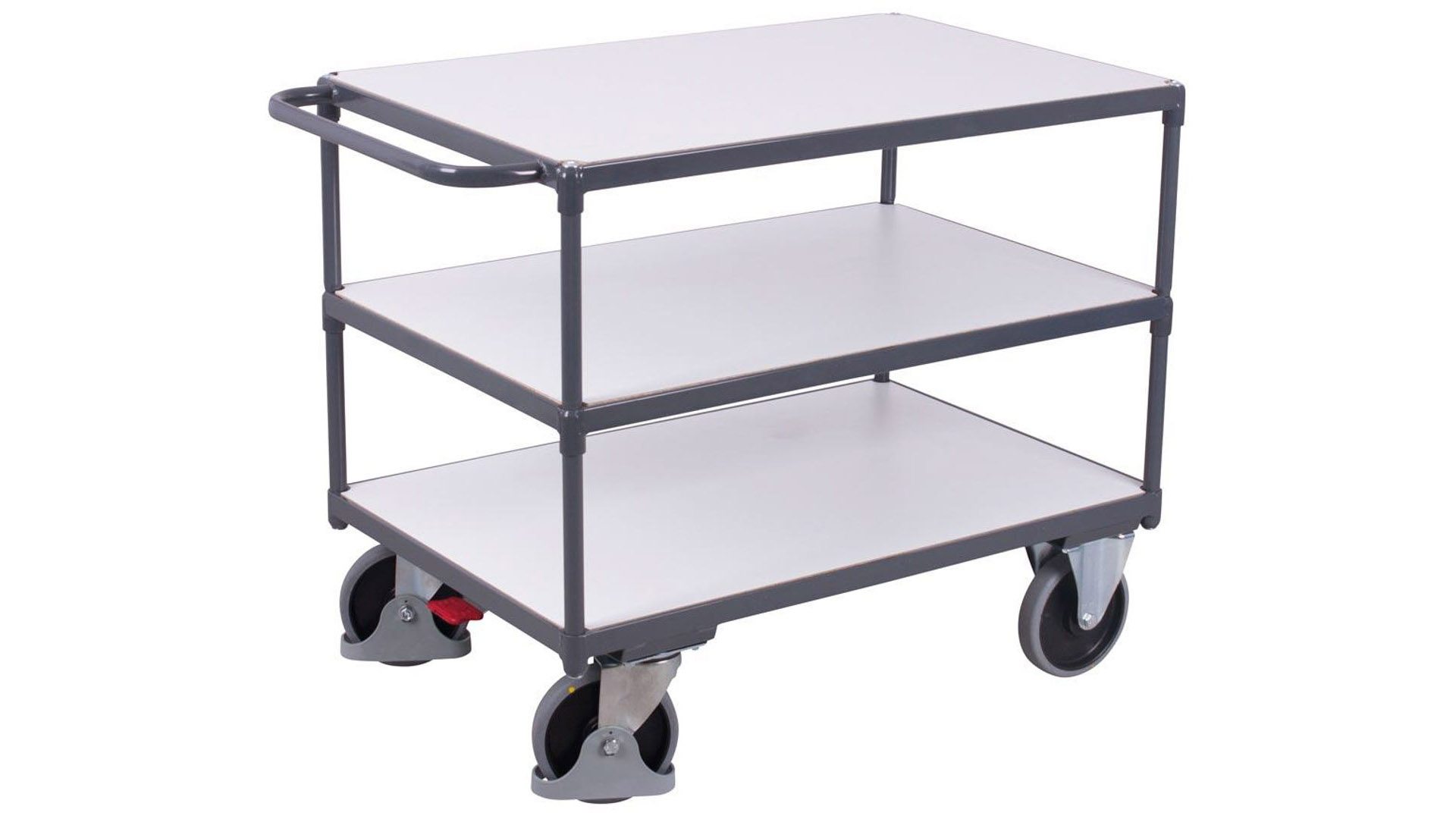 Leitfähiger ESD Tischwagen - 3 Ladeflächen 800 x 1.200 mm - Traglast 500 kg