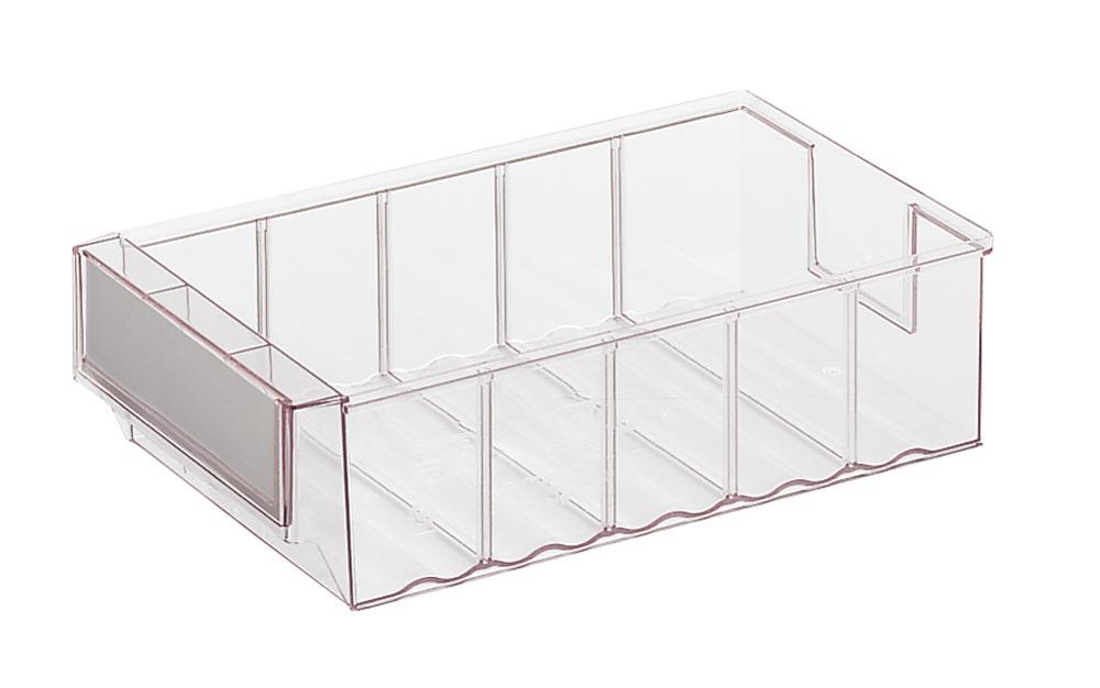 Regalkasten - LxBxH 400x183x81mm - 15 Stück Lagerkasten Regalkasten - transparent