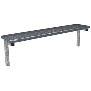 Parkbank, Füße feuerverzinkt ortsfest. Sitzfläche ohne Rückenlehne aus Drahtgitter, BxTxH 1795x430x475 mm, DB 703