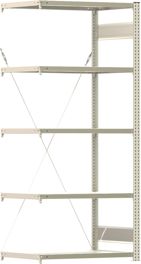 Fachbodenregal BERT - Breite: 87,5 cm - Tiefe: 60 cm - Höhe: 200 cm - 5 Böden - Anbauregal