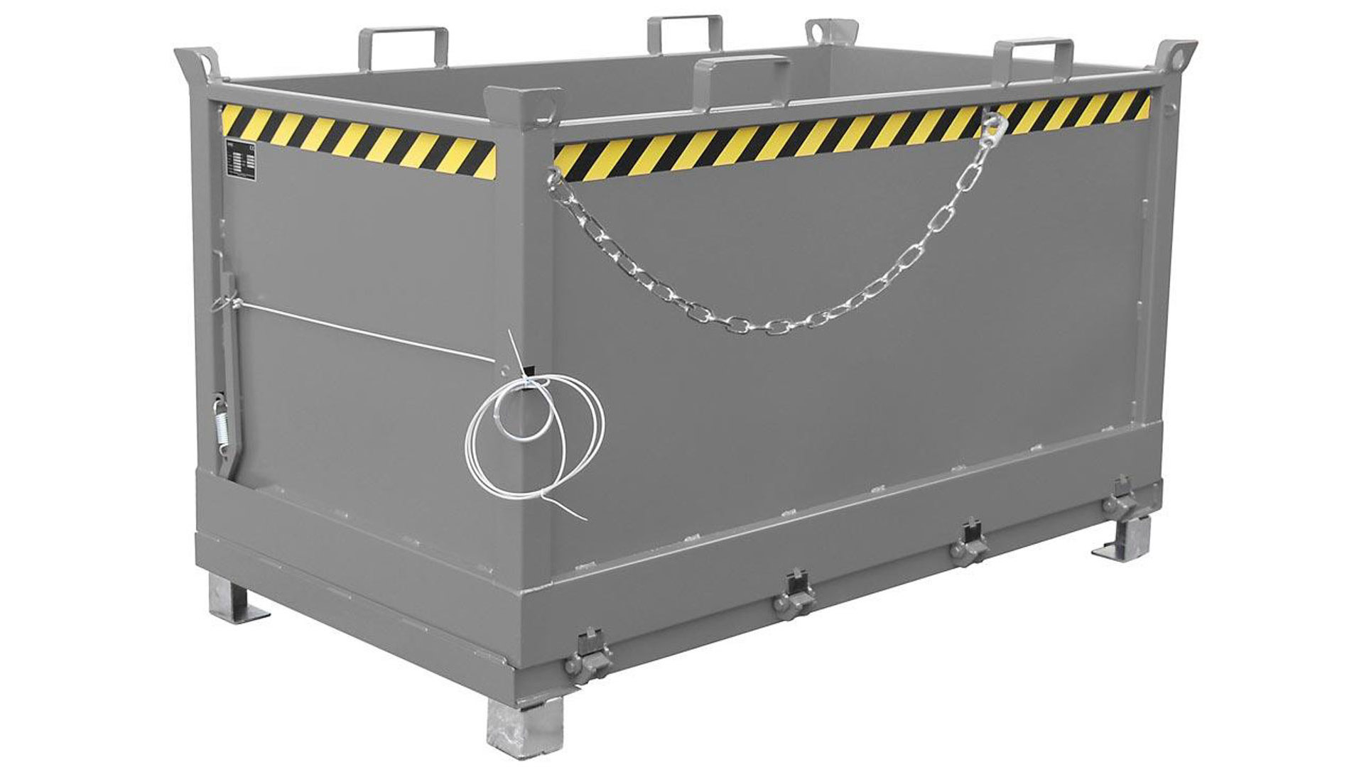 Klappbodenbehälter - 1.500 l Volumen - 1.500 kg - kranbar - mausgrau