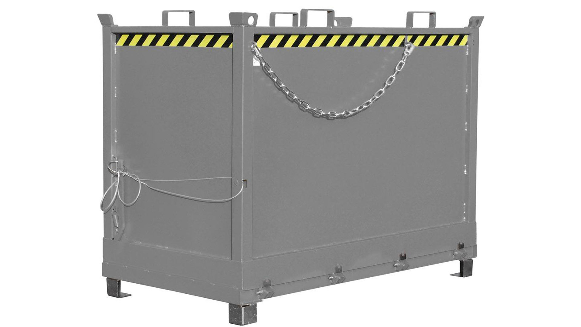 Klappbodenbehälter - 2.000 l Volumen - 1.500 kg - kranbar - mausgrau