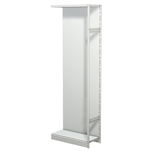 Aktenregal, Büroregal - Steckregal mit Rückwand, ohne Böden, Anbaufeld, BxTxH 750x300x2250 mm, lichtgrau