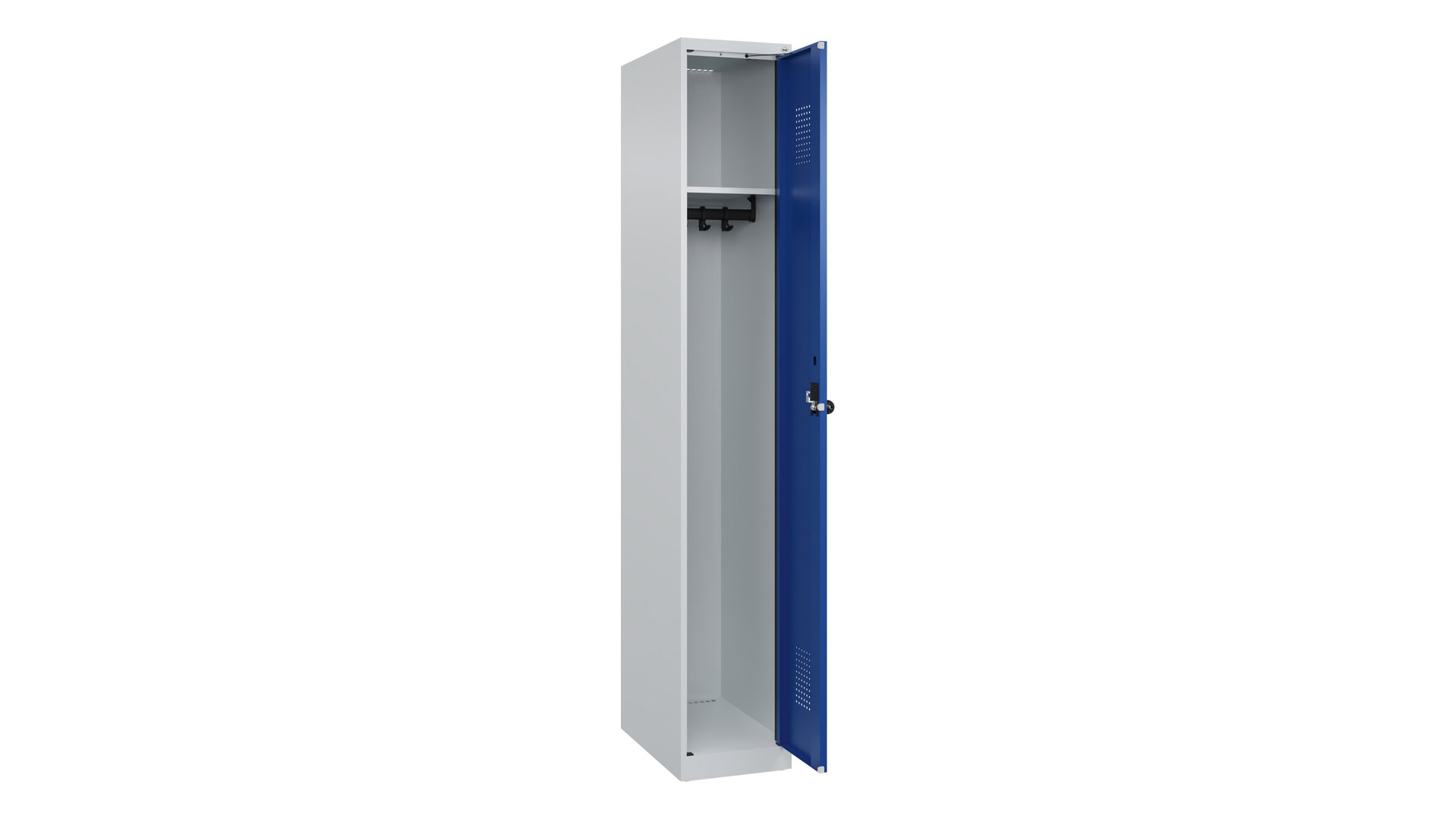 Spind - Garderobenschrank, Breite 30 cm, Höhe 185 cm, Tiefe 50 cm, 1 Abteile