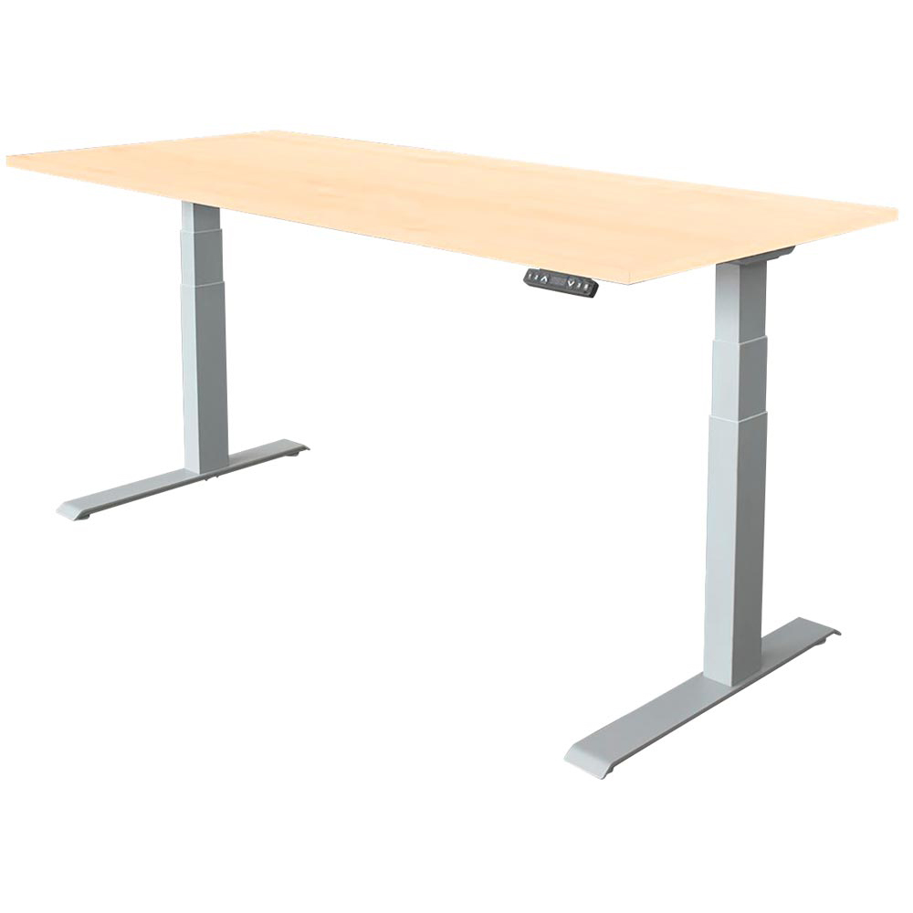 Schreibtisch, elektrisch höhenverstellbar von 635-1285 mm, Memory-Schalter, BxT 1800x800 mm, ahorn