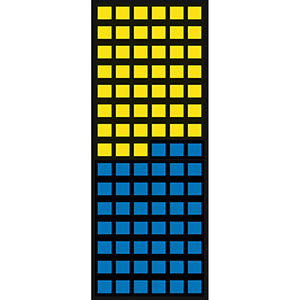 Magazinschrank, ohne Türen, RAL 7035 lichtgrau, BxTxH 680x280x1740 mm, Anzahl Kästen: 45xGr. 5 blau, 45x Gr. 5 gelb
