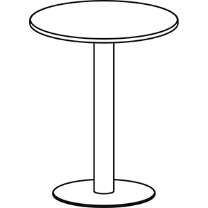 Steh-Tisch, Durchm.xH 900x1100 mm, Rund, Plattenfarbe lichtgrau, Säule silber, Tellerfuß anthrazit