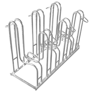 Fahrradständer - Standparker, Stahl verzinkt, zweiseitige Radeinstellung, Radabstand 350 mm, Hoch-/Tiefstellung, 6er Stand, Länge 1050 mm