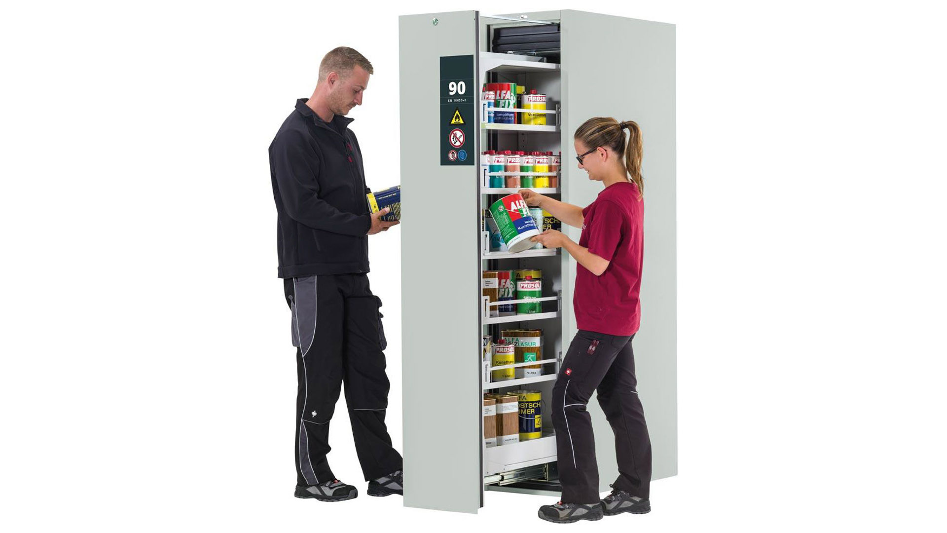 Gefahrstoffschrank mit Vertikalauszug Typ 90