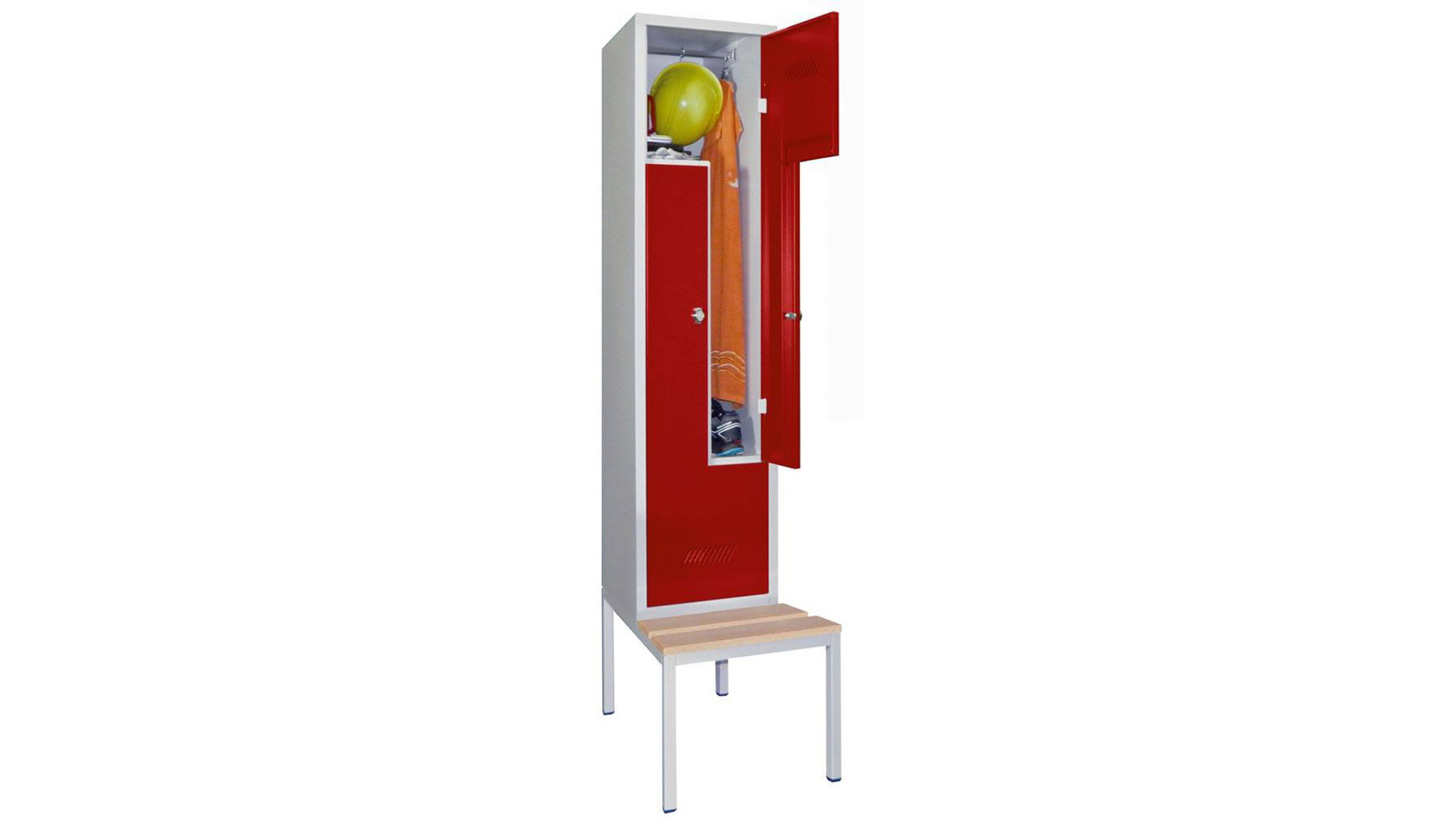 Z-Spind, Breite 40 cm, Höhe 210 cm, Tiefe 80 cm, 2 Abteile
