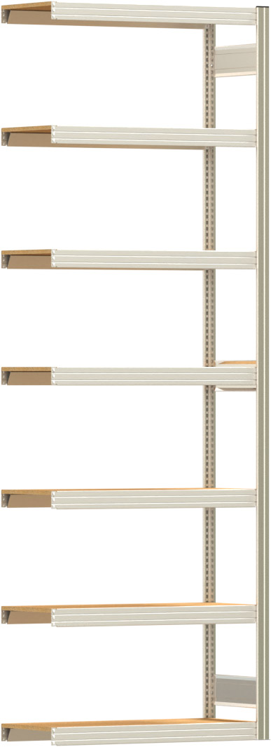 Fachbodenregal BERT - Breite: 100,5 cm - Tiefe: 40 cm - Höhe: 300 cm - 7 Böden - Anbauregal
