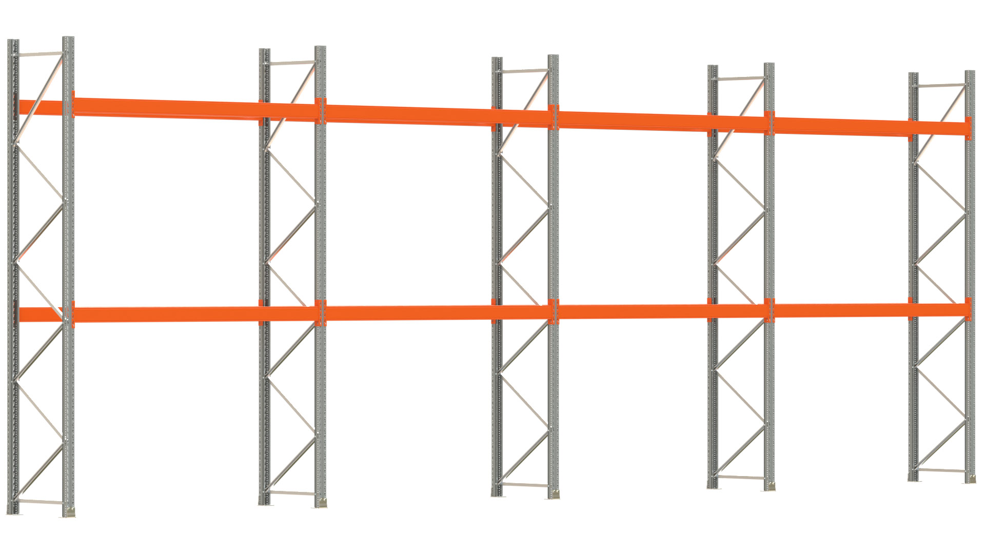 Palettenregal ARTUS - Breite 1122,5 cm - Höhe 400 cm - Tiefe 80 cm - Fachlast 3000 kg - 24 Palettenstellplätze