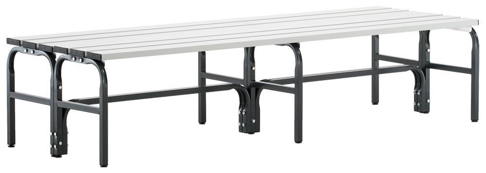 Garderobenbank, doppelseitig, Breite 150 cm, Höhe 45 cm, Tiefe 70 cm