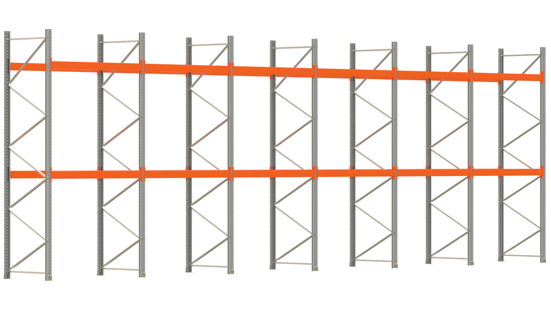 Palettenregal ARTUS - Breite 1199,5 cm - Höhe 400 cm - Tiefe 110 cm - Fachlast 2000 kg - 36 Palettenstellplätze