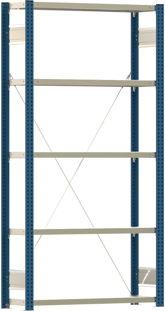 Fachbodenregal BERT - Breite: 100,5 cm - Tiefe: 30 cm - Höhe: 200 cm - 5 Böden - Grundregal