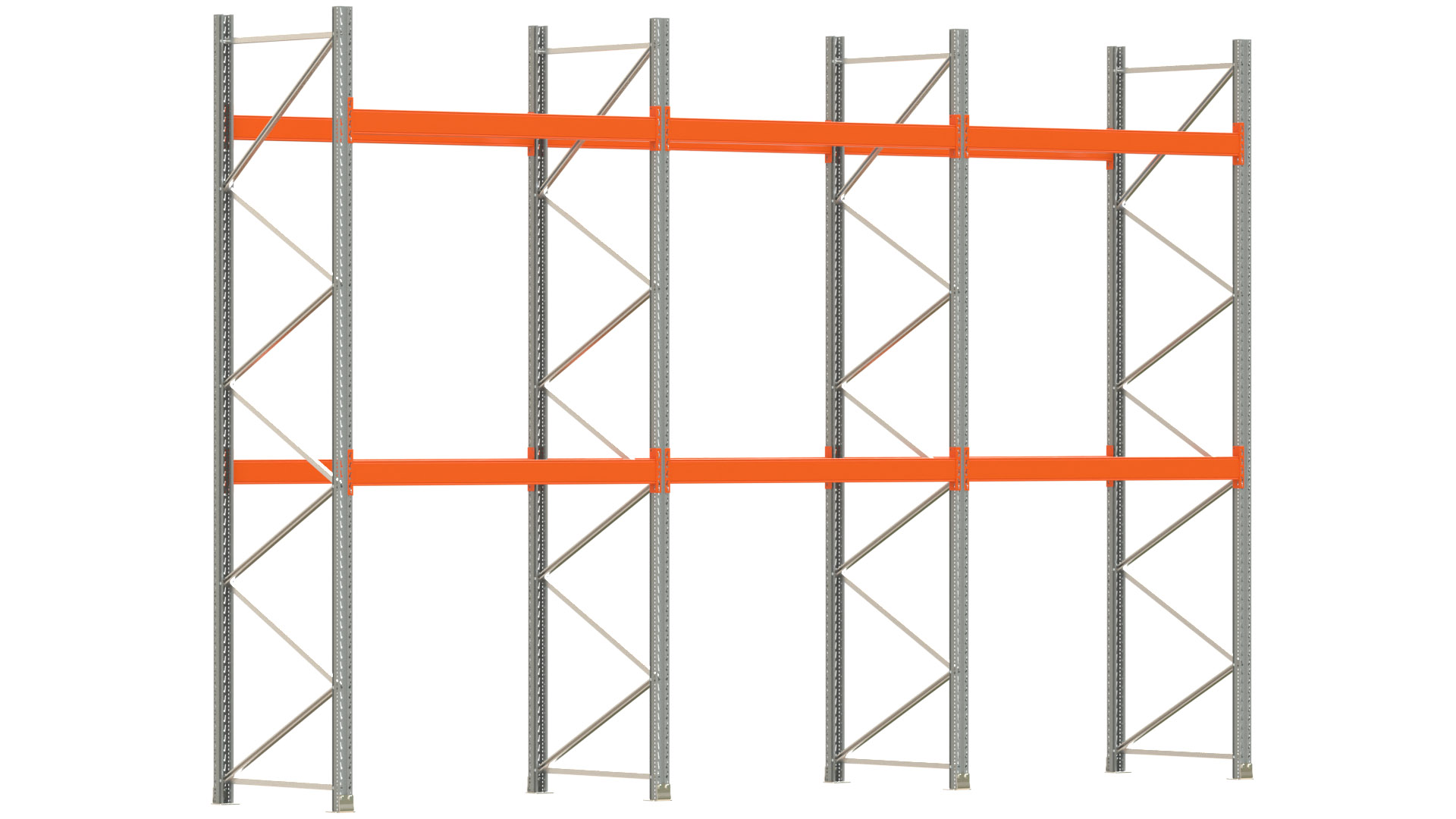 Palettenregal ARTUS - Breite 604 cm - Höhe 400 cm - Tiefe 110 cm - Fachlast 2000 kg - 18 Palettenstellplätze