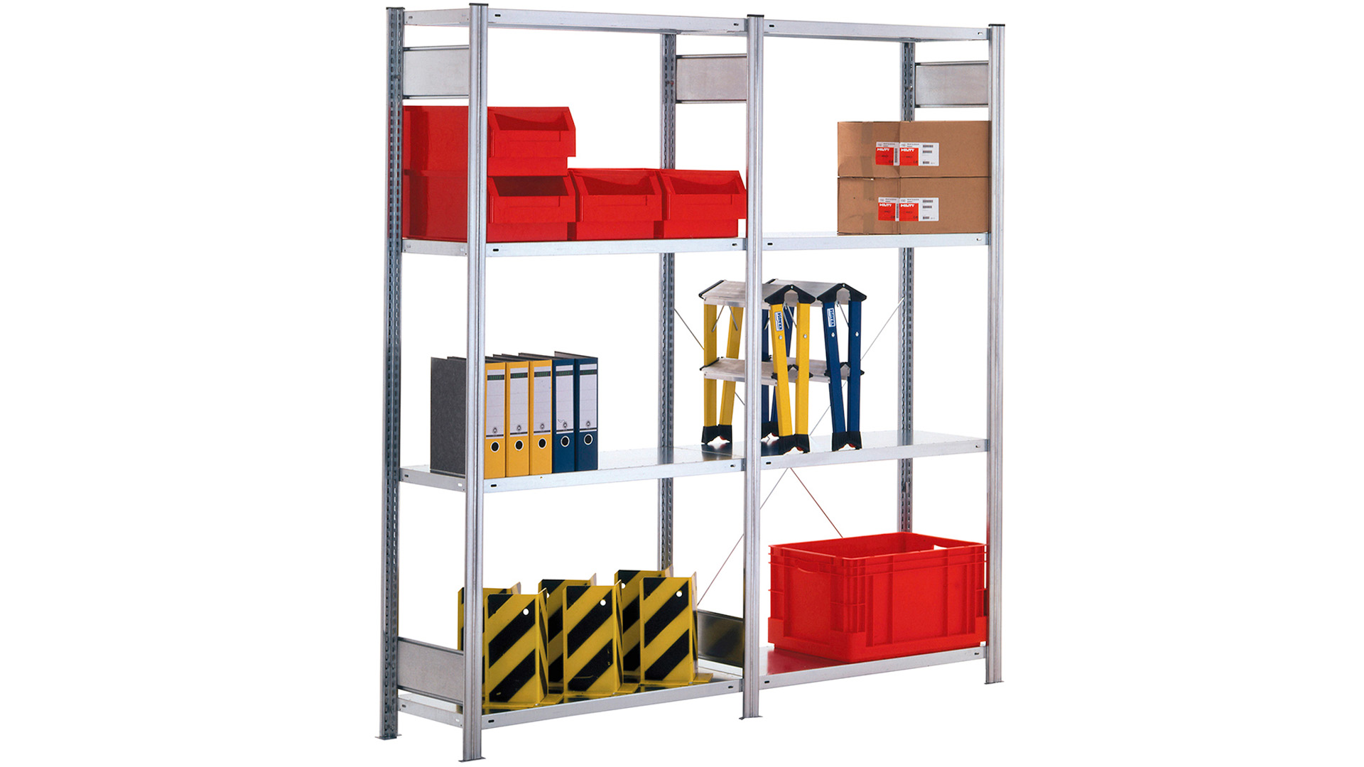 Fachbodenregal BERT - Breite: 175 cm - Tiefe: 30 cm - Höhe: 180 cm - 8 Böden - Regalreihe