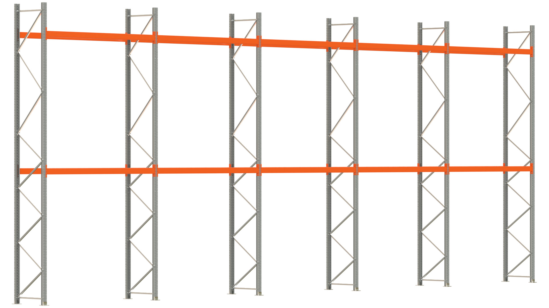 Palettenregal ARTUS - Breite 1401 cm - Höhe 550 cm - Tiefe 80 cm - Fachlast 2000 kg - 30 Palettenstellplätze