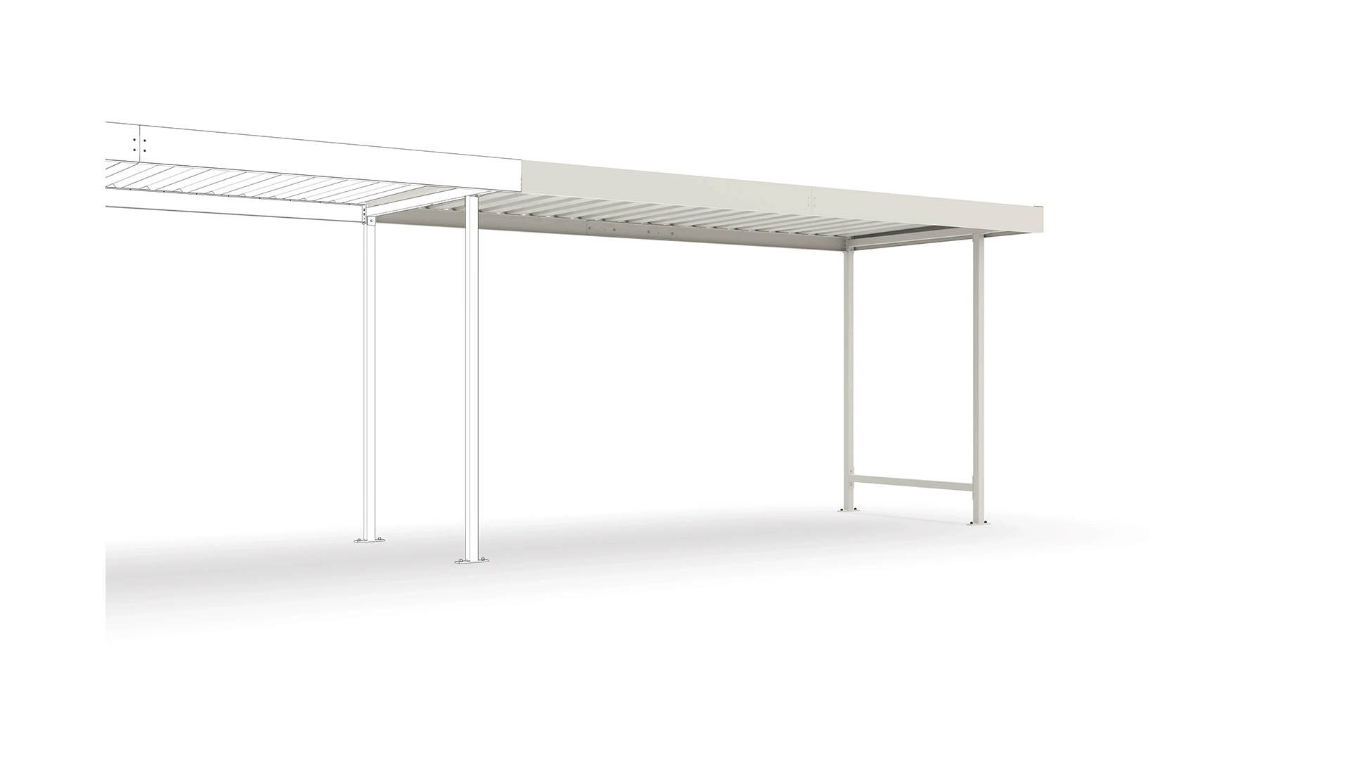 Fahrradunterstand, Überdachung - Anbaueinheit für Modell Leipzig