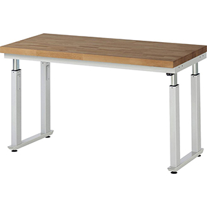 Elektrisch höhenverstellbarer Arbeitstisch, Platte Buche 40 mm, BxTxH 1500x700x740-1140 mm, RAL 7035, Flächenlast 600 kg