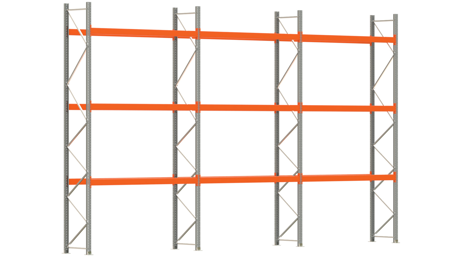 Palettenregal ARTUS - Breite 844 cm - Höhe 500 cm - Tiefe 80 cm - Fachlast 3000 kg - 24 Palettenstellplätze