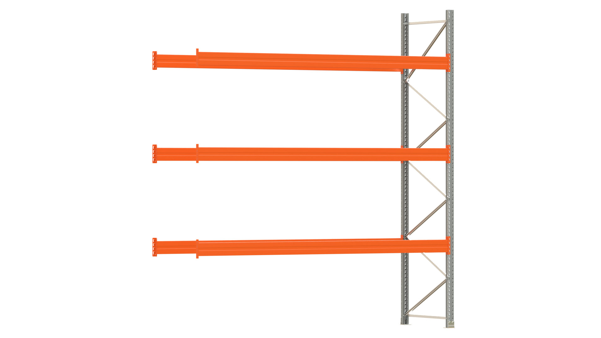 Palettenregal ARTUS - Anbaufeld - Breite 368,5 cm - Höhe 400 cm - Tiefe 110 cm - 3 Träger Ebenen