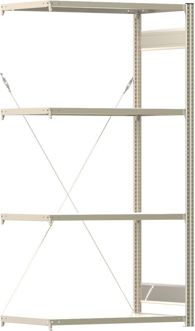 Fachbodenregal BERT - Breite: 100,5 cm - Tiefe: 60 cm - Höhe: 200 cm - 4 Böden - Anbauregal