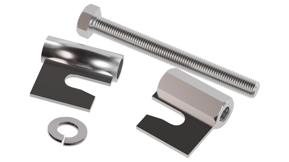 Befestigungsset für Gitterrost-Fixierung an Kragarm, Kragarmbefestigung