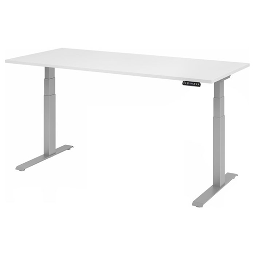 Schreibtisch, elektrisch höhenverstellbar von 635-1285 mm, Memory-Schalter, BxT 1800x800 mm, weiß