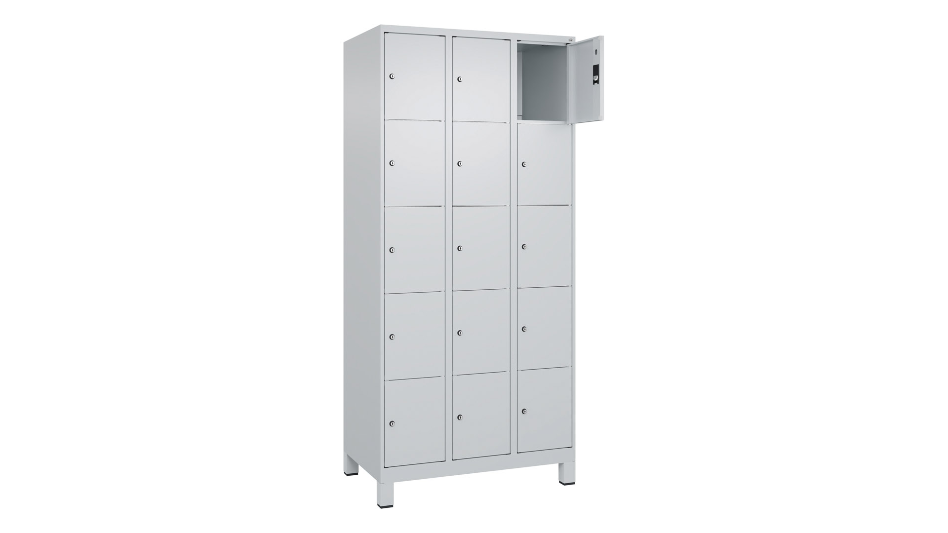 Fächerschrank, Breite 90 cm, Höhe 195 cm, Tiefe 50 cm, 15 Fächer