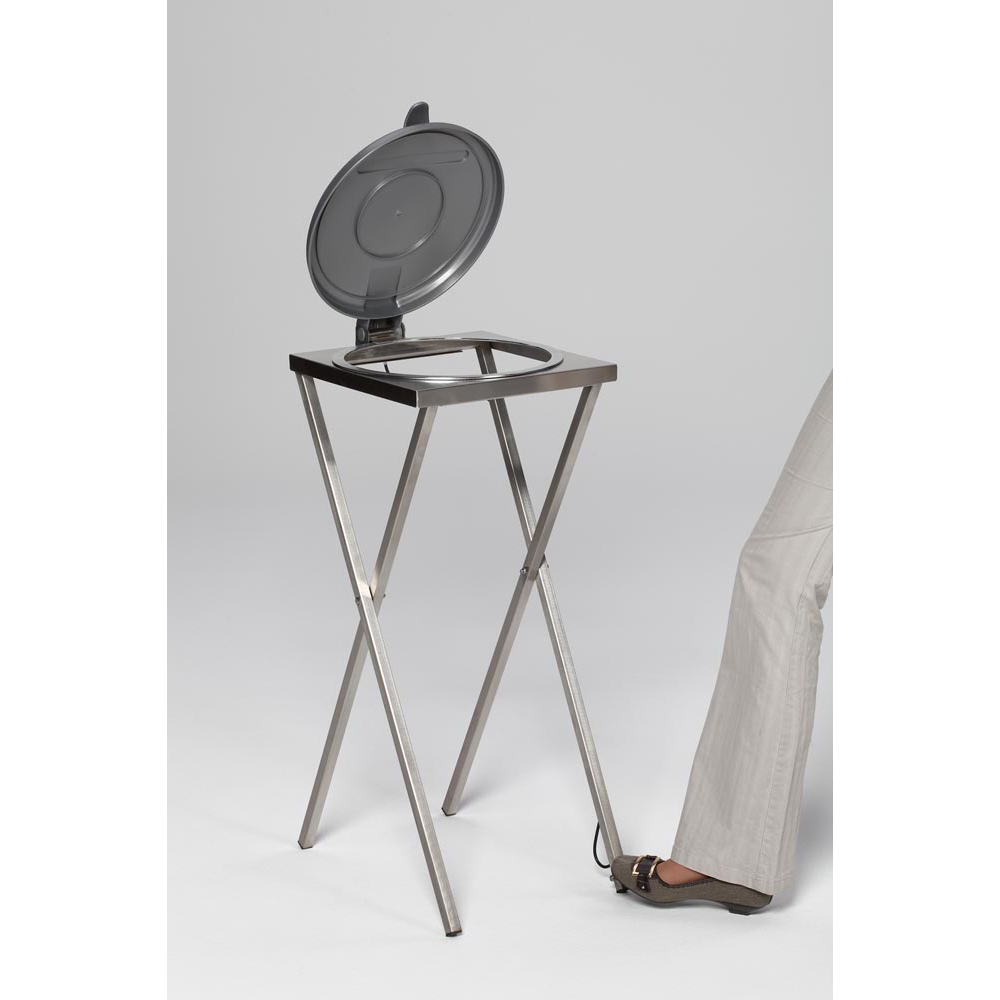 Müllsackständer, f. 120-l Säcke,BxTxH 400x450x900 mm, Deckel silber